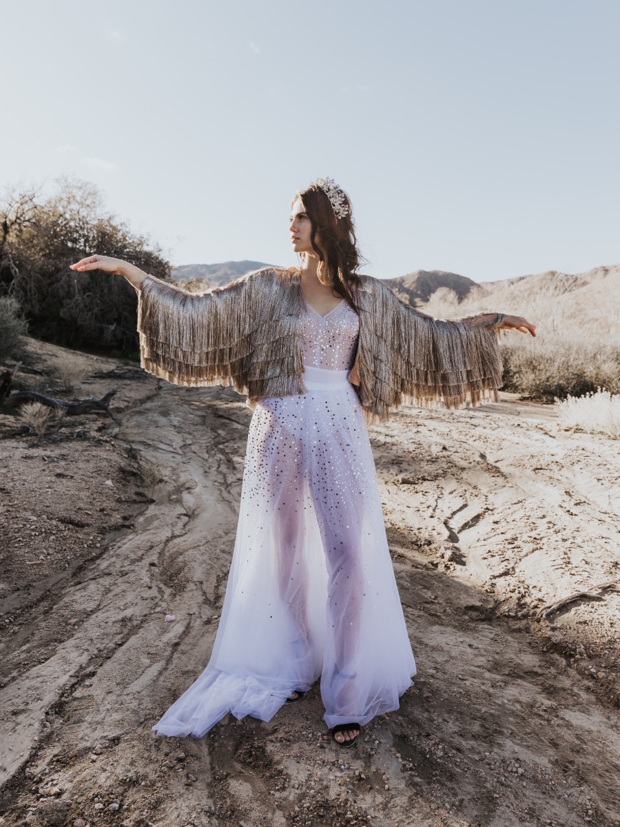 Bohemian Glitz and Glam Desert Elopement