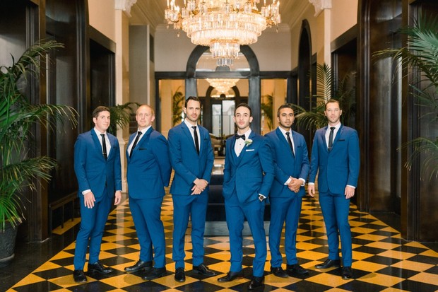groomsmen in royal blue