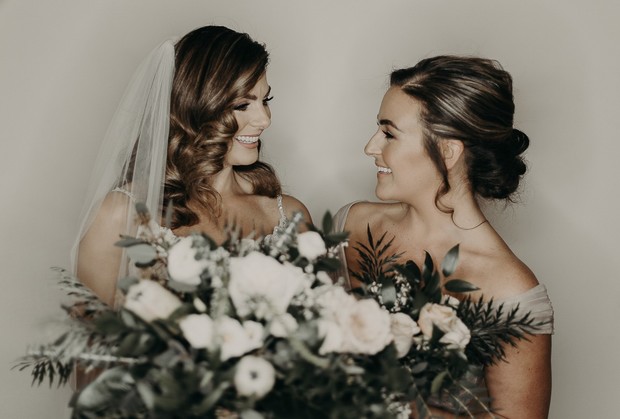 bride and maid of honor