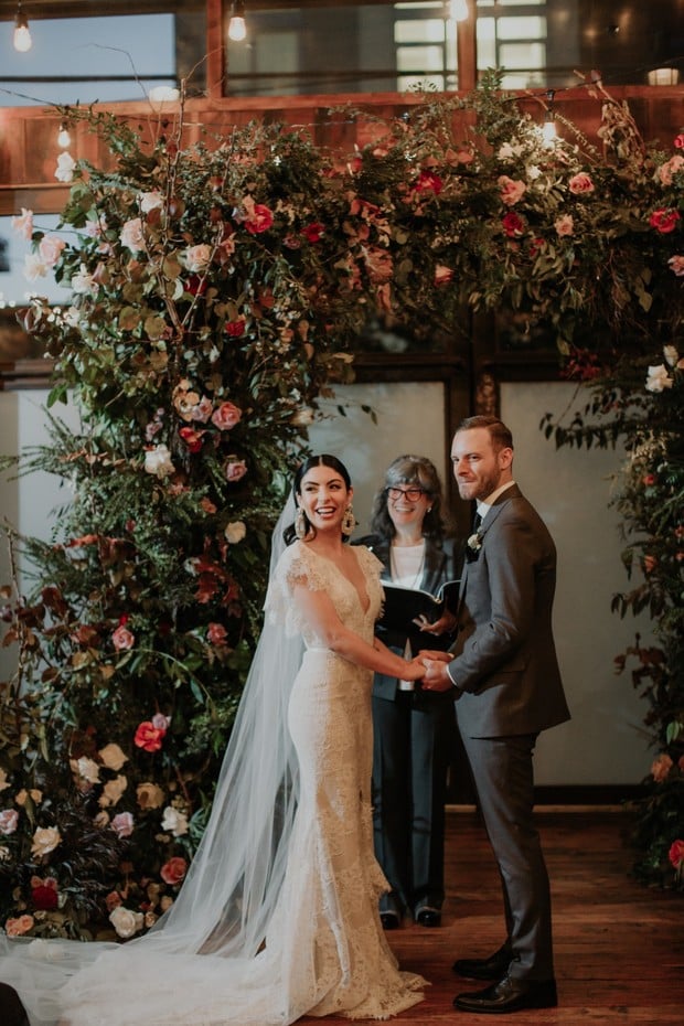 impressive floral arch wedding backdrop