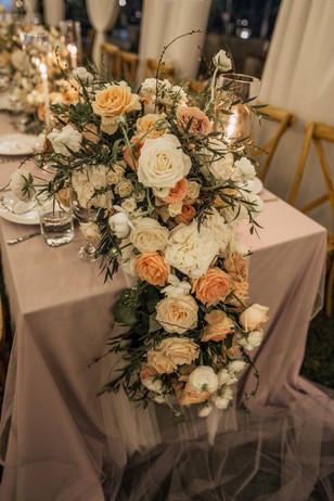 cascading floral table decor
