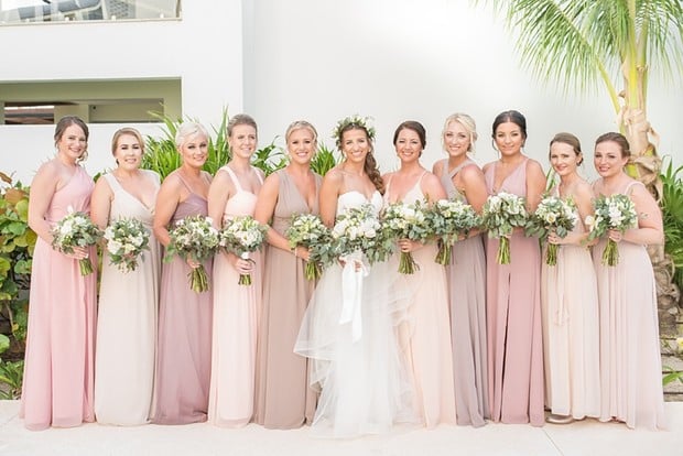 mix and match blush bridesmaids