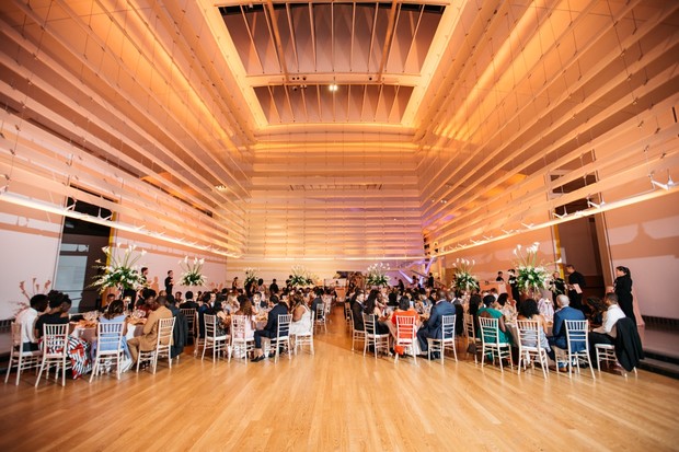dramatic wedding reception space at Queens Museum