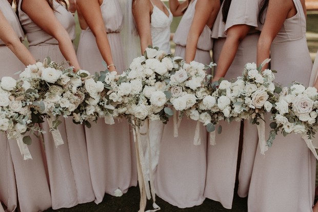 bridesmaid bouquet with white flowers