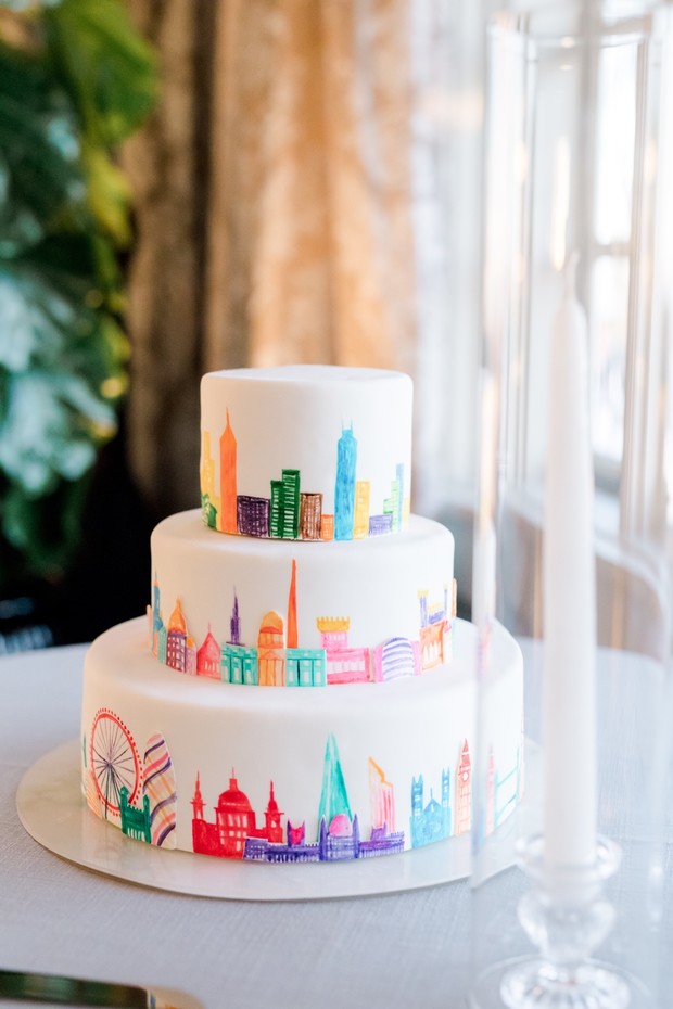 painted wedding cake