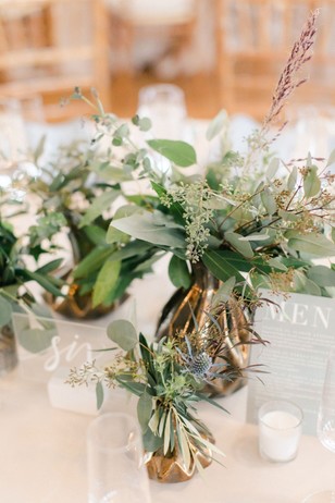 greenery wedding table florals