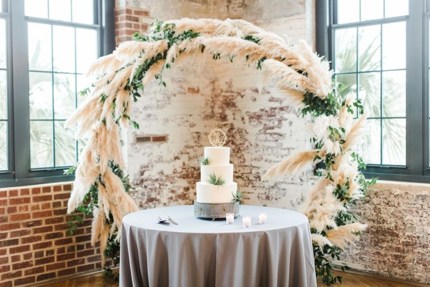 giant wreath cake table backdrop