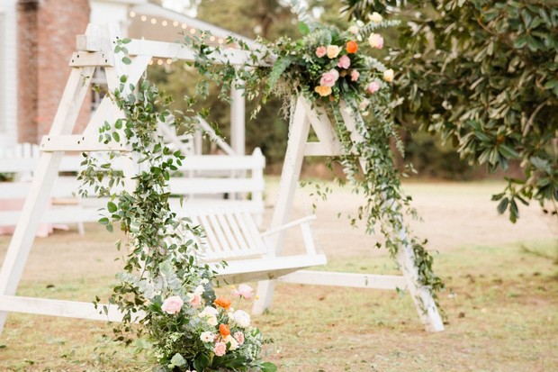 garden wedding swing