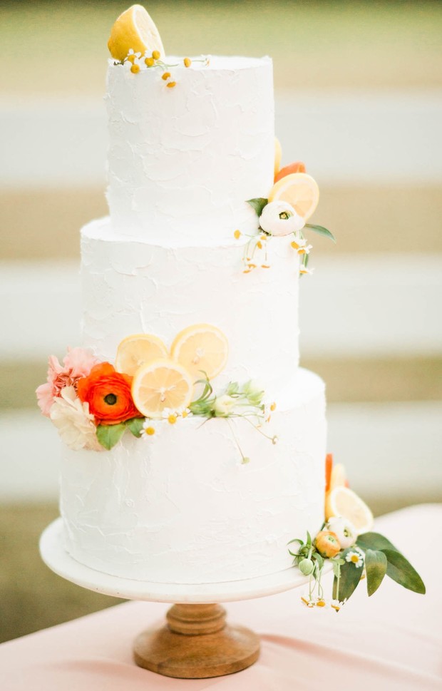 white wedding cake for spring