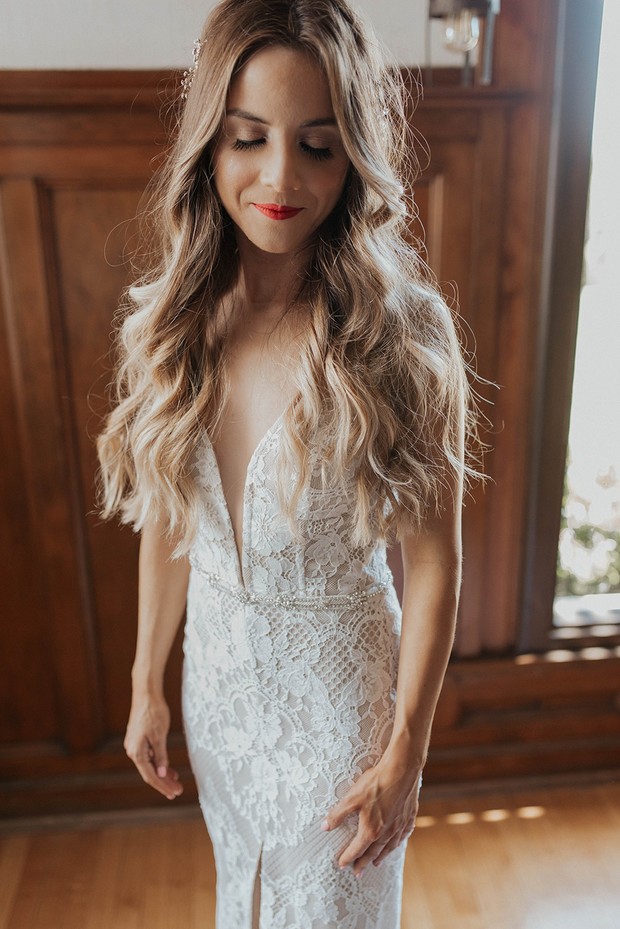 lacy wedding dress