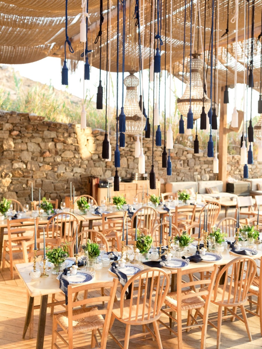 Blue and Gold Destination Beach Wedding in Mykonos