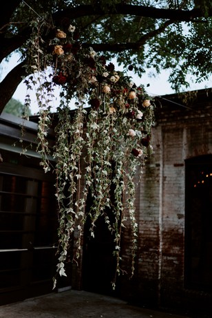 cascading wedding flower backdrop