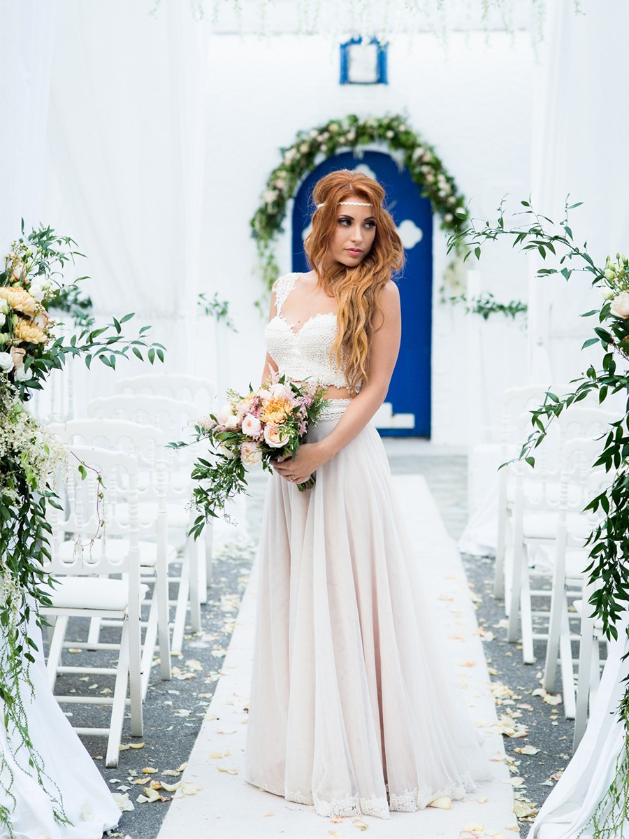 Pink Boho Chic Inspired Wedding in Greece