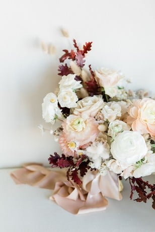 blush and white wedding bouquet