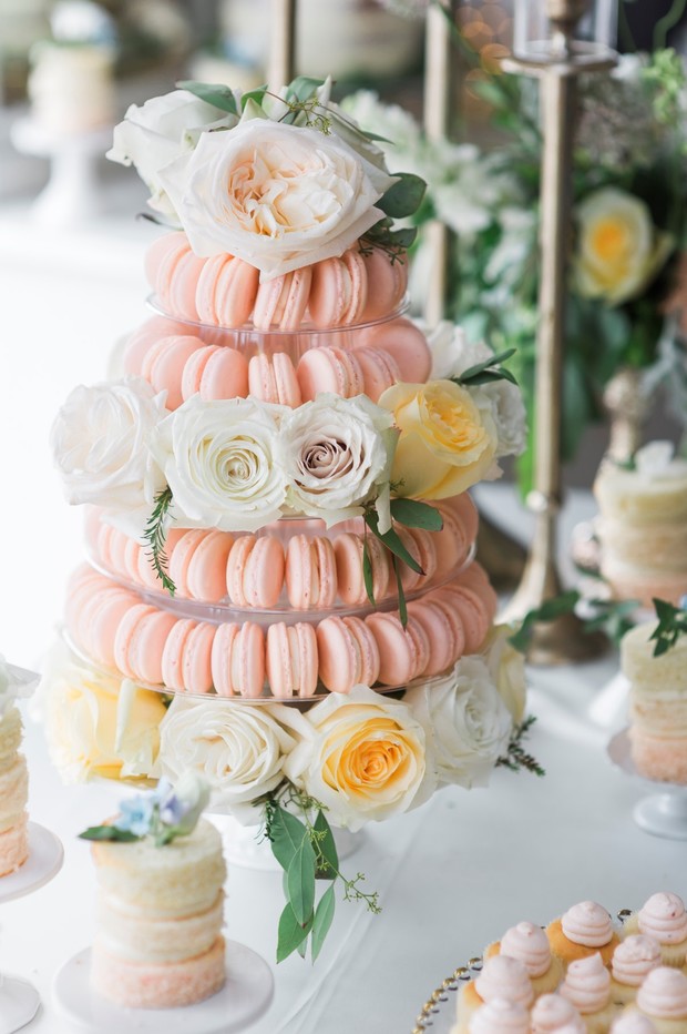 macaron wedding cake