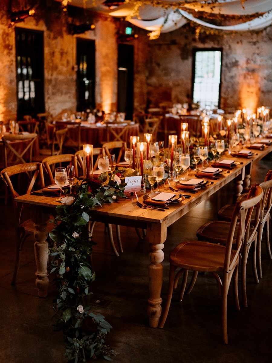 Red Wine Copper and Gold Fall Wedding