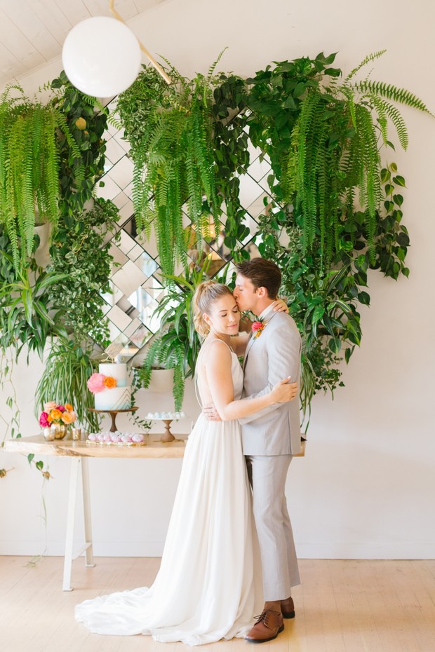 greenery wedding backdrop