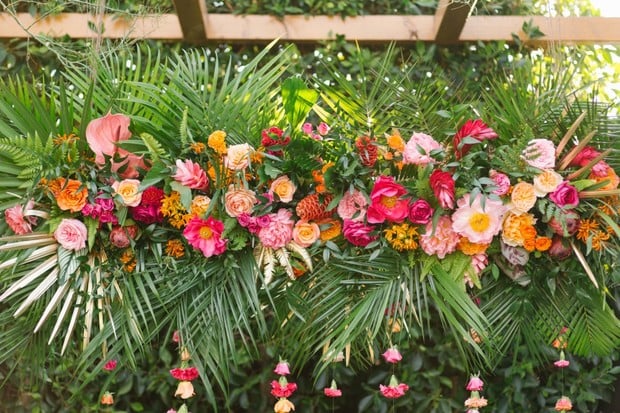tropical ceremony florals
