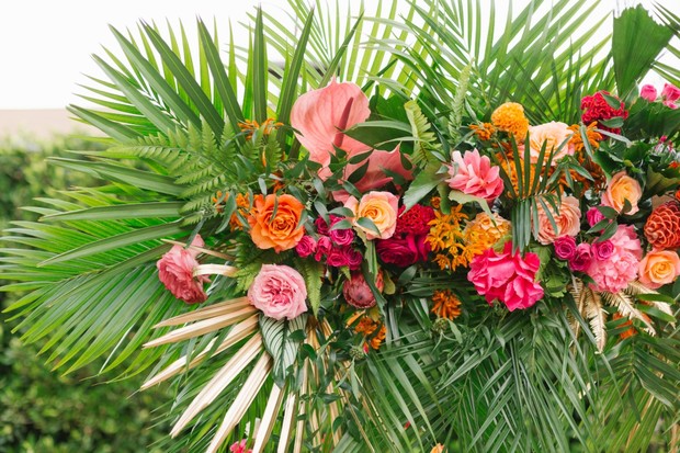 tropical wedding flower design