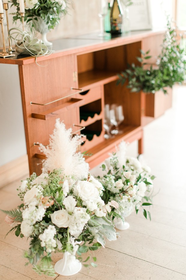 floral accented wedding bar