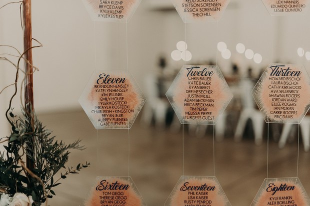 hanging seating assignment display