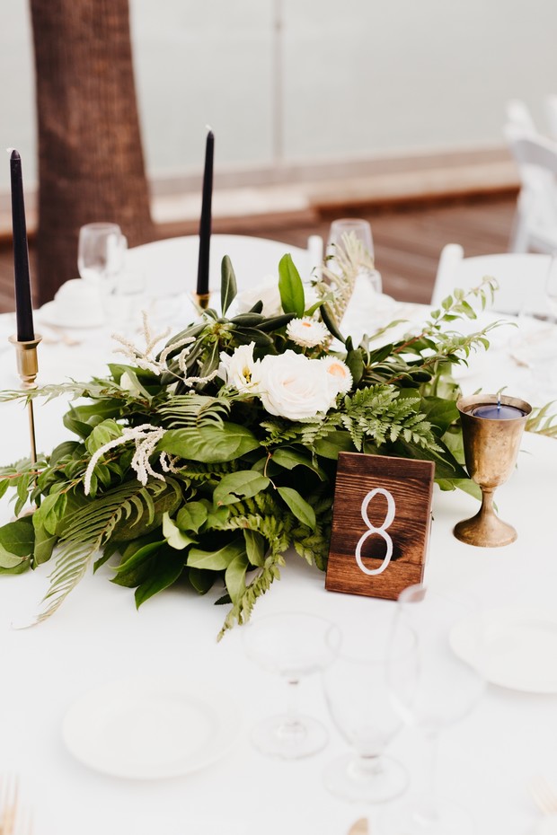 wood table numbers for a wedding