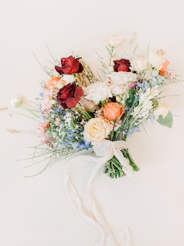 romantic pastel wedding bouquet