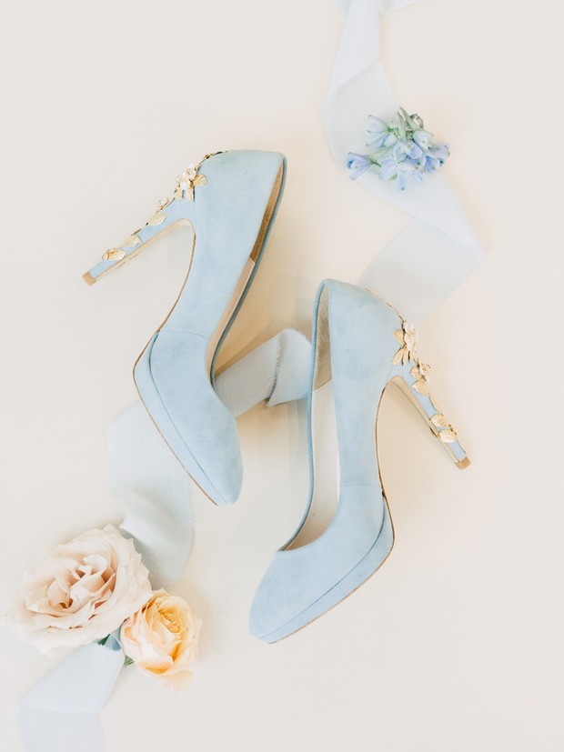 pastel blue wedding shoes