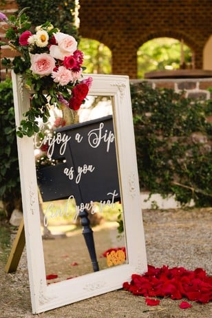 wedding mirror sign