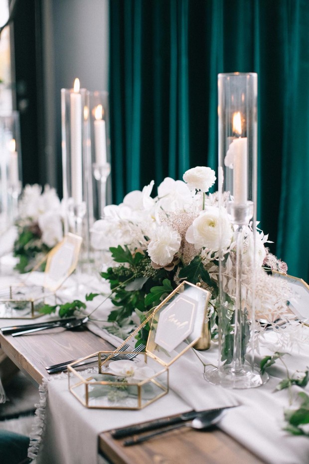 elegant and cozy wedding table decor