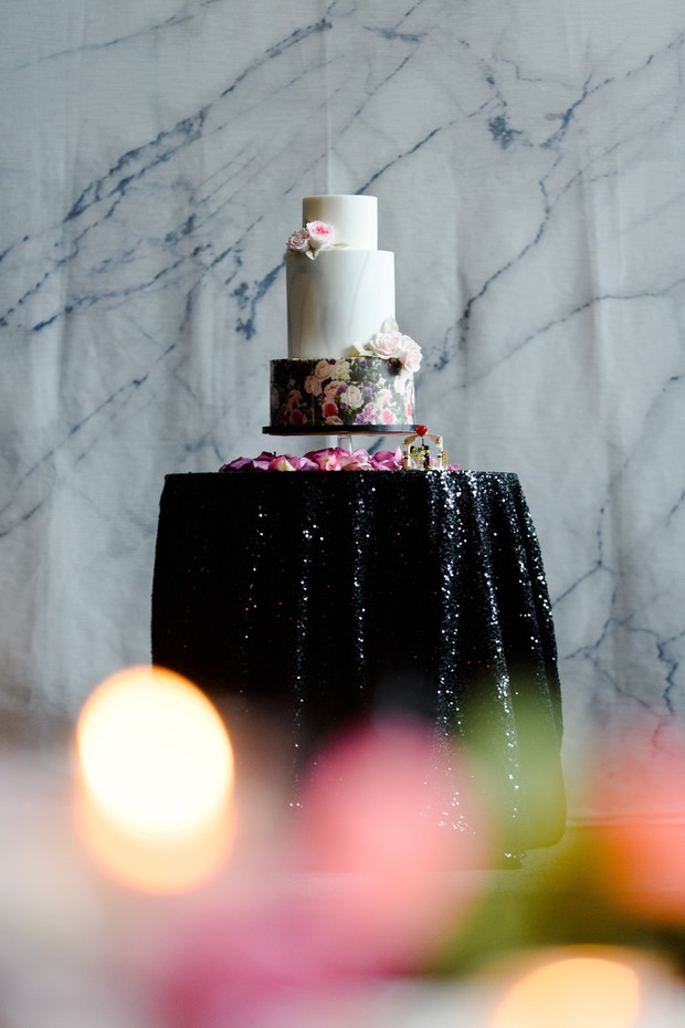 modern glam wedding cake