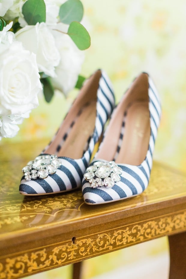 bold stripped wedding shoes