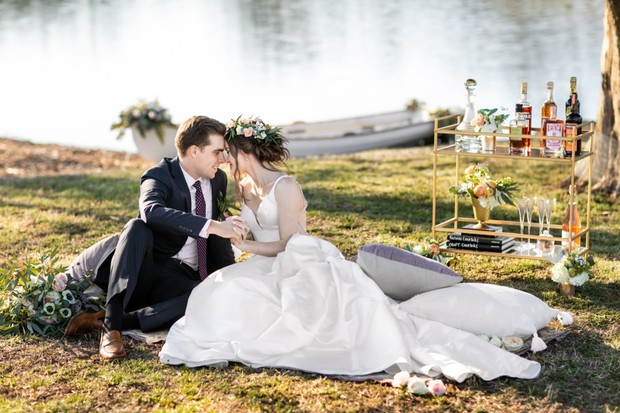 romantic wedding by the lake inspiration