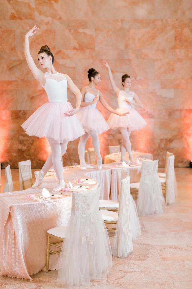 live ballerinas on tables