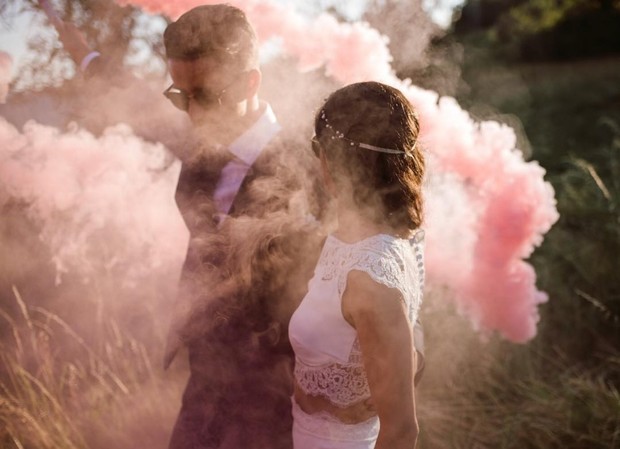 pink boho smoke bomb photo