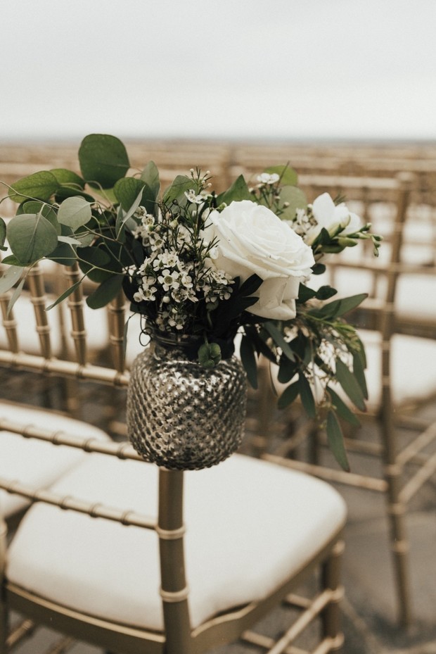 mercury glass wedding aisle floral decor