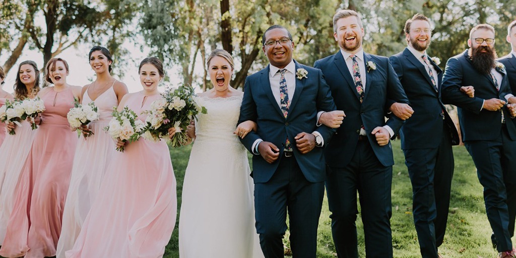 An Effortless Looking Wedding Day In Navy And Pink