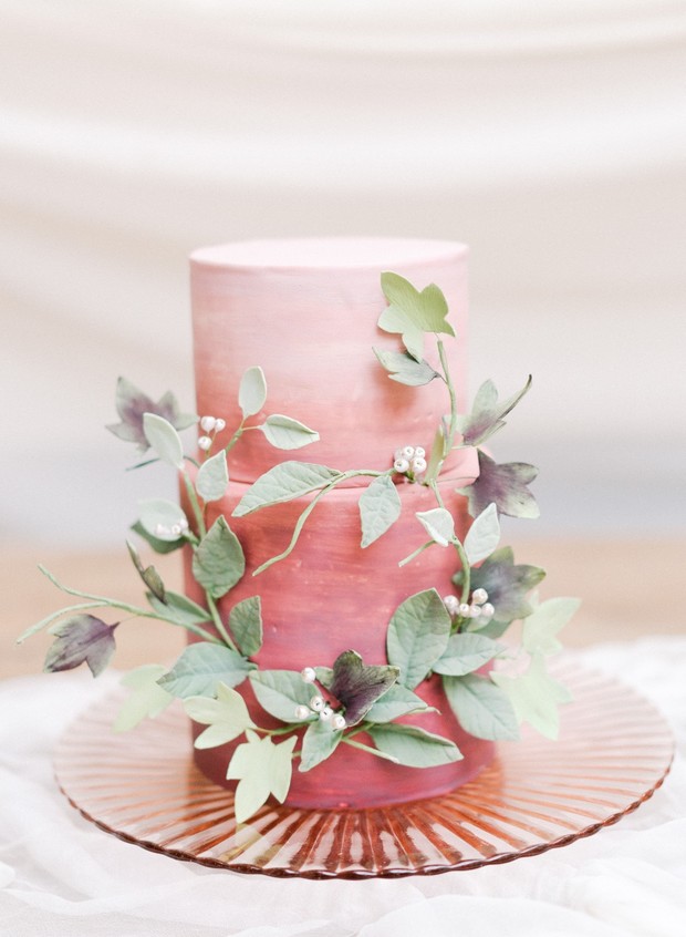 ombre pink wedding cake