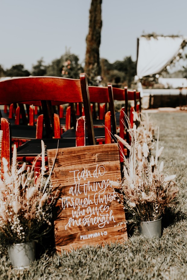 bible verse ceremony sign