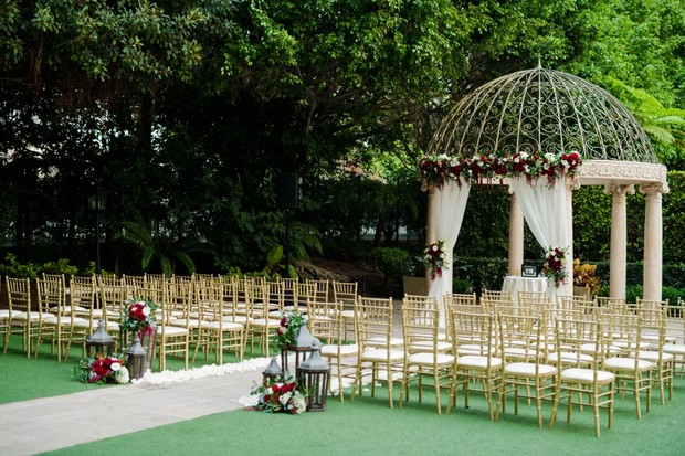wedding ceremony in a garden