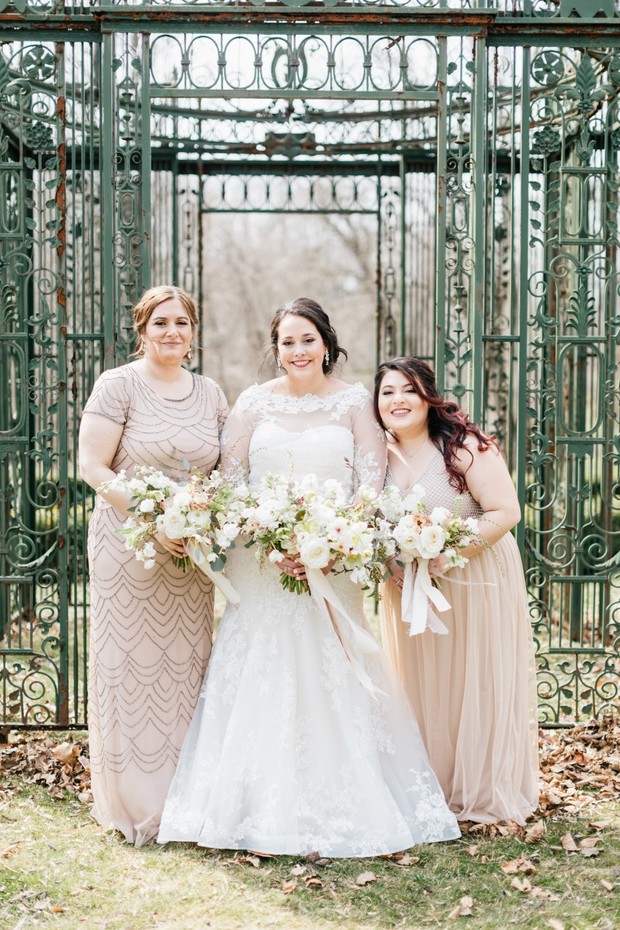 bridesmaids in blush