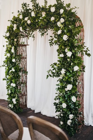 floral arch wedding ceremony decor