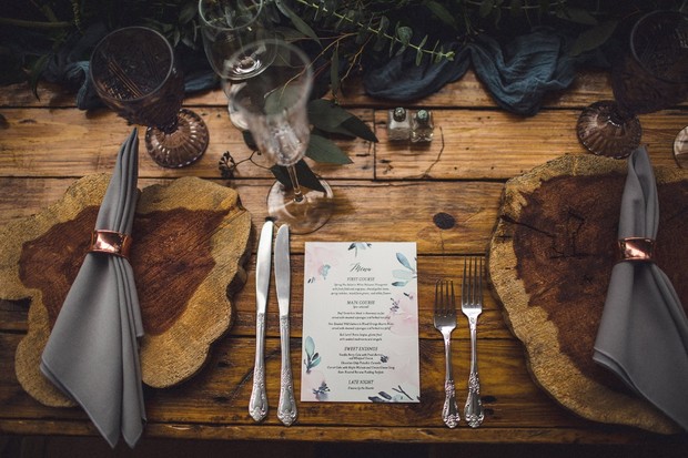 whimsical forest inspired place setting