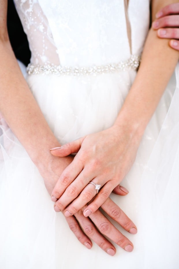 wedding dress and wedding ring