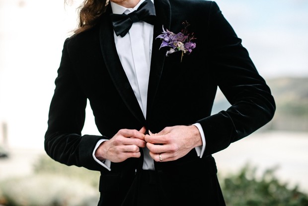 black velvet groom jacket