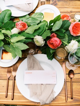 modern copper place setting