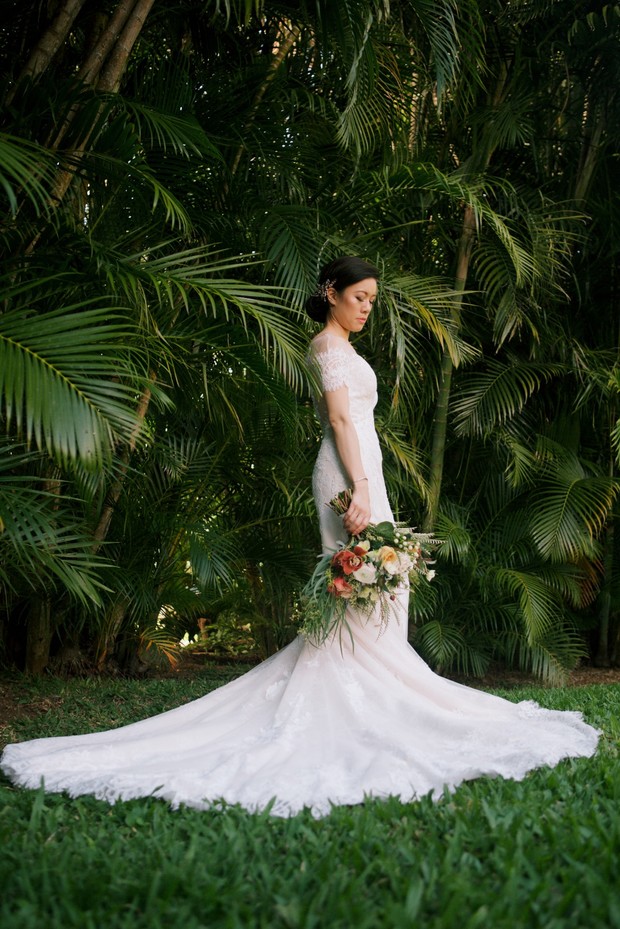 elegant form fitting wedding gown