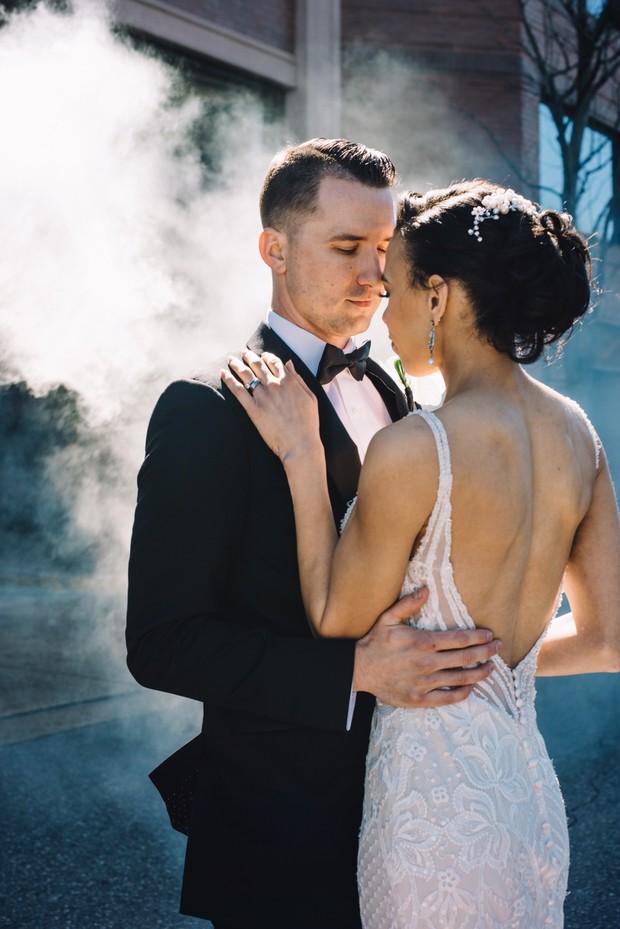 smoke bomb wedding photos