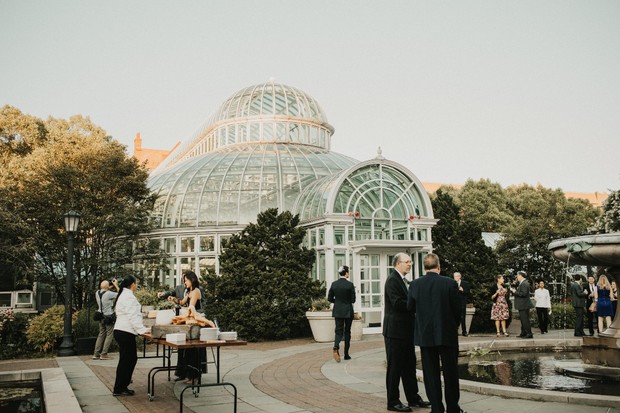 romantic wedding at The Palm House at Brooklyn Botanic Garden