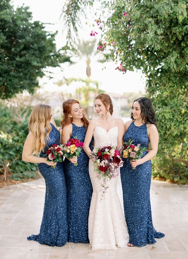 blue sparkle bridesmaid dresses